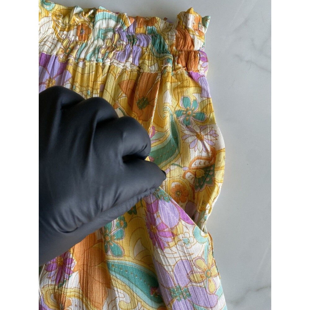 NWT Angie Womens Yellow Floral Elastic Waist Shorts Size M 100% Rayon - Picture 5 of 10